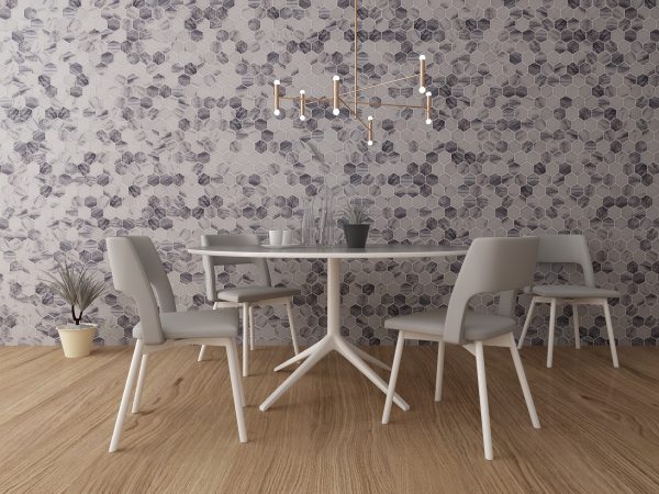 TUQCO Natural Stone 2" Hexagon Lilac Polished Marble Mosaic Tile - Image 4