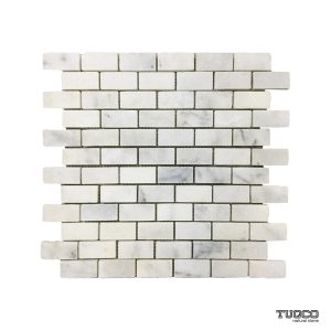 TUQCO Natural Stone Brick Carrara Polished Marble Mosaic Tile