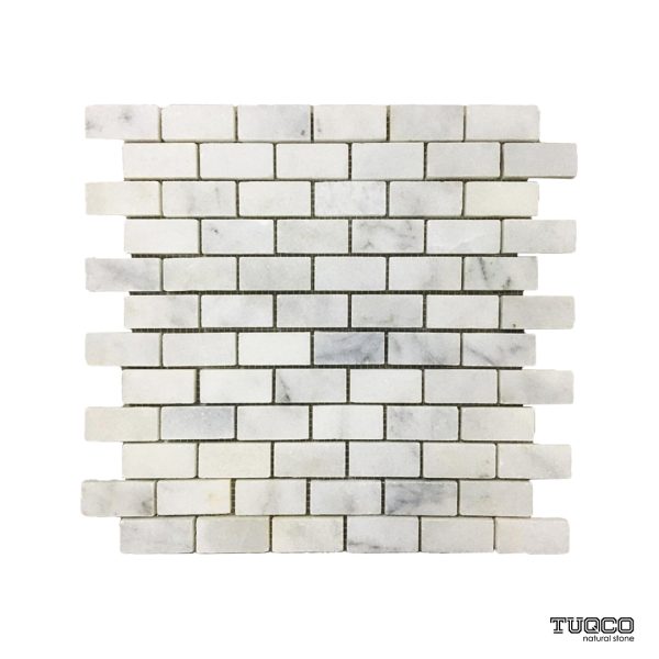 TUQCO Natural Stone Brick Carrara Polished Marble Mosaic Tile