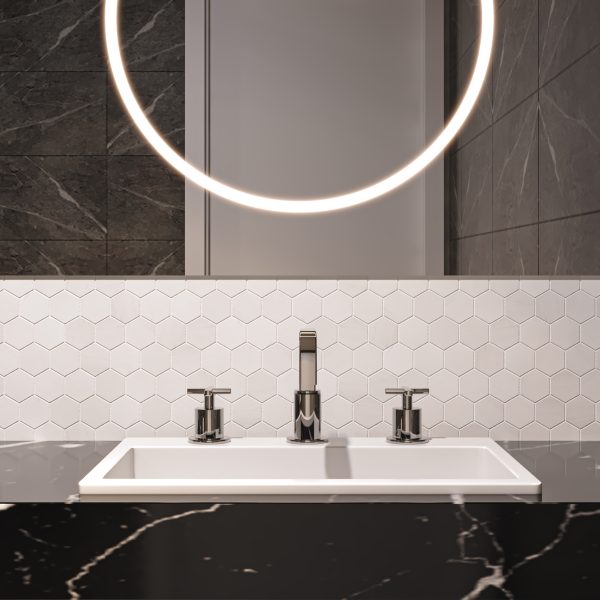 TUQCO Natural Stone 2" Hexagon Beige Polished Marble Mosaic Tile - Image 2