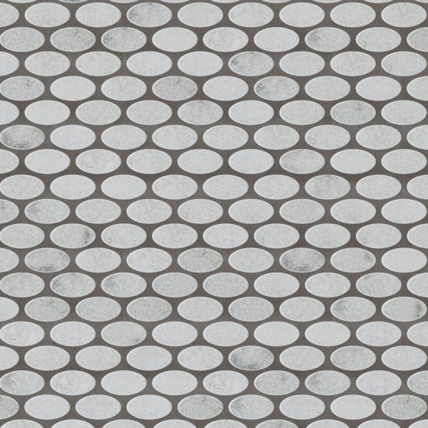 TUQCO Natural Stone Ellipse Carrara Tumbled Marble Mosaic Tile Display