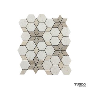 TUQCO Natural Stone Starline Traverten Mix Tumbled Marble Mosaic Tile