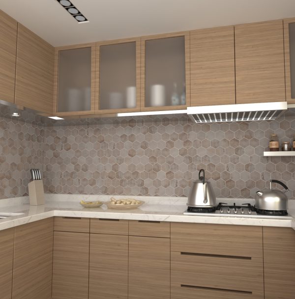TUQCO Natural Stone 2" Hexagon Travertine Valencia Honed Marble Mosaic Tile Kitchen